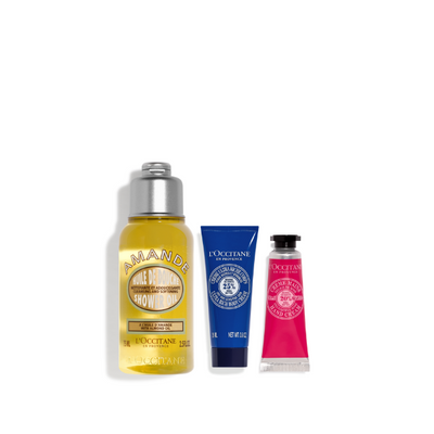 Almond Shower Oil and Shea Body Care Travel Set - Holiday Gift Sets
