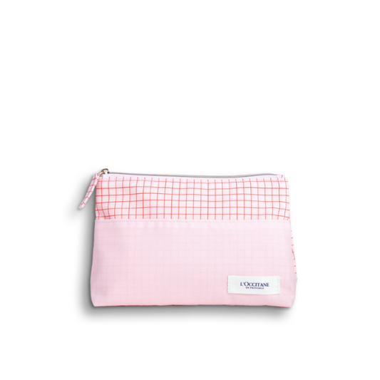 Pink Checked Pouch